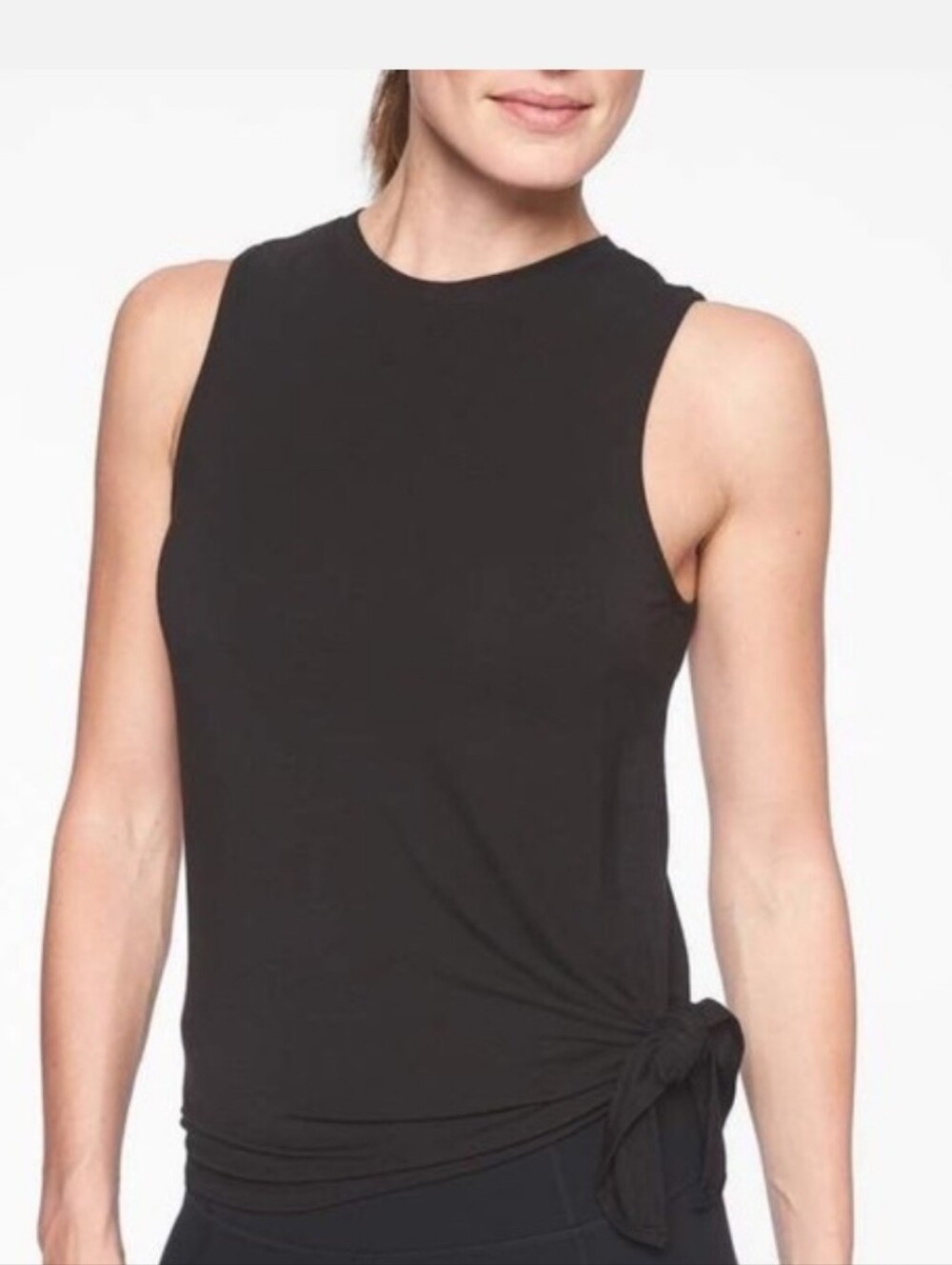 Athleta Cloudlight Asymmetrical Side Tie Tank Top Black S